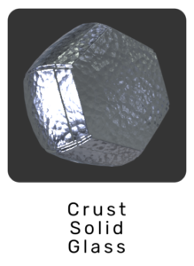 WebGL preview of crust solid glass material exported from 3ds Max to glTF/GLB