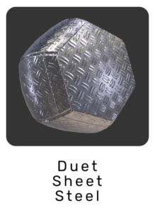 WebGL preview of duet sheet steel material exported from 3ds Max to glTF/GLB