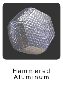 WebGL preview of hammered aluminum material exported from 3ds Max to glTF/GLB