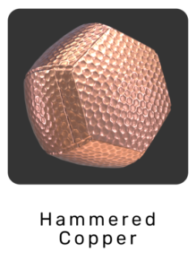 WebGL preview of hammered copper material exported from 3ds Max to glTF/GLB