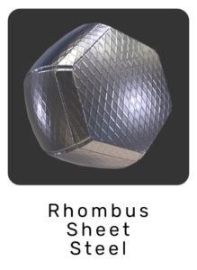 WebGL preview of rhombus sheet steel material exported from 3ds Max to glTF/GLB