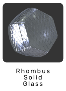 WebGL preview of rhombus solid glass material exported from 3ds Max to glTF/GLB