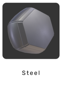 WebGL preview of steel material exported from 3ds Max to glTF/GLB