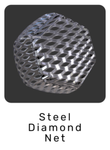 WebGL preview of steel diamond net material exported from 3ds Max to glTF/GLB