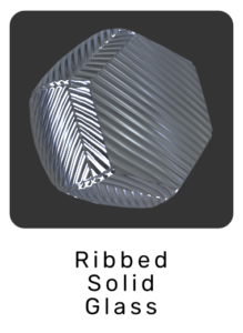 Ribbed solid glass material exported from Maya to WebGL