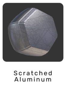 Scratched aluminum material exported from Maya to WebGL