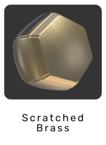 Scratched brass material exported from Maya to WebGL