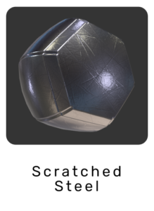 Scratched steel material exported from Maya to WebGL