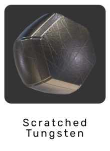 Scratched tungsten material exported from Maya to WebGL